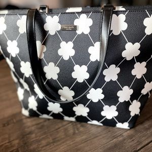 Kate Spade Black and White Floral Tote NWOT